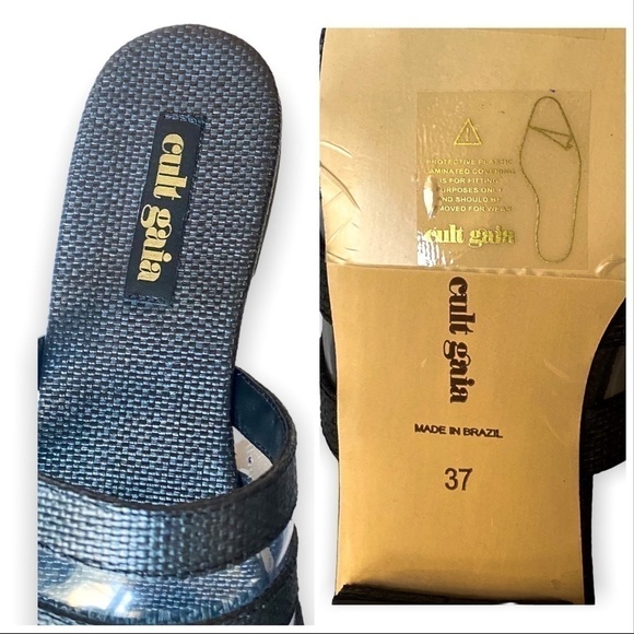 New‎ in Box, Cult Gaia Sarelle Flat Sandals, Black, Size 37EU - Picture 9 of 16